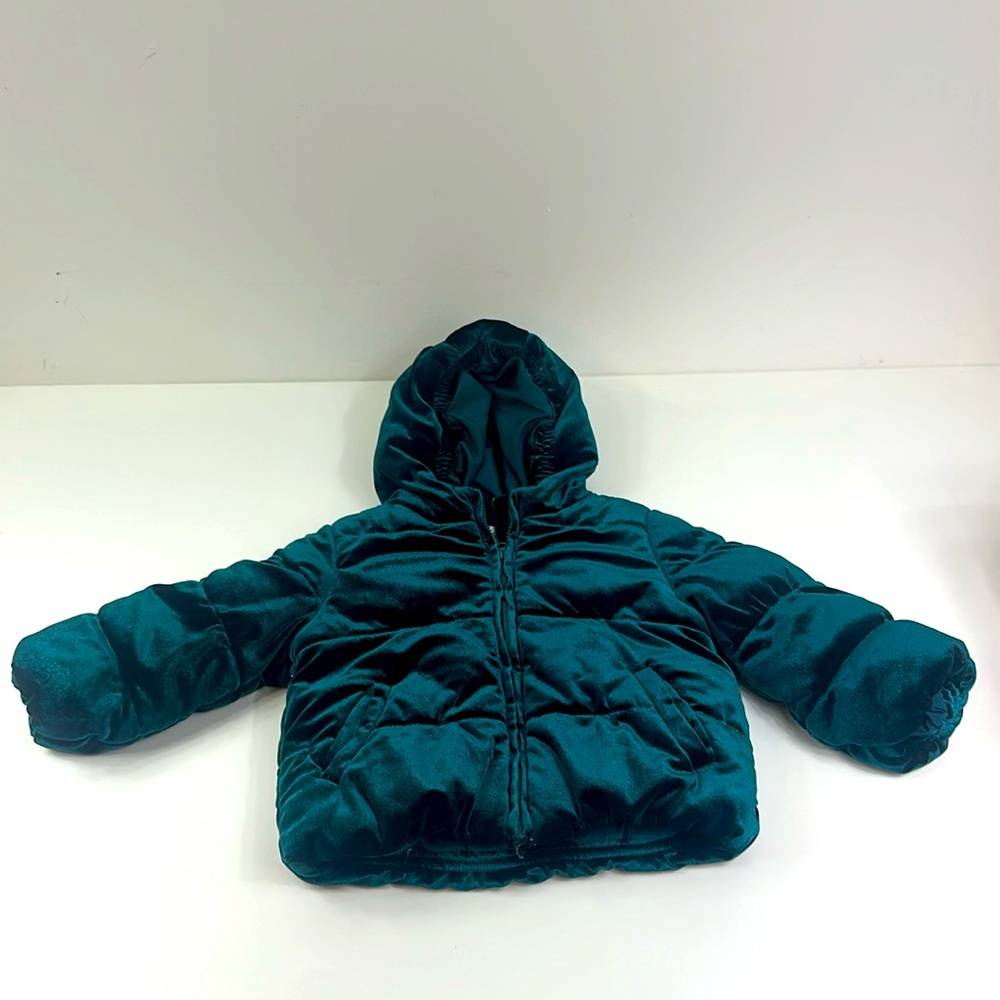 Gymboree Kids Puffer Jacket in Teal 2T Girls Velvet  Puffer Zip Jacket Winter